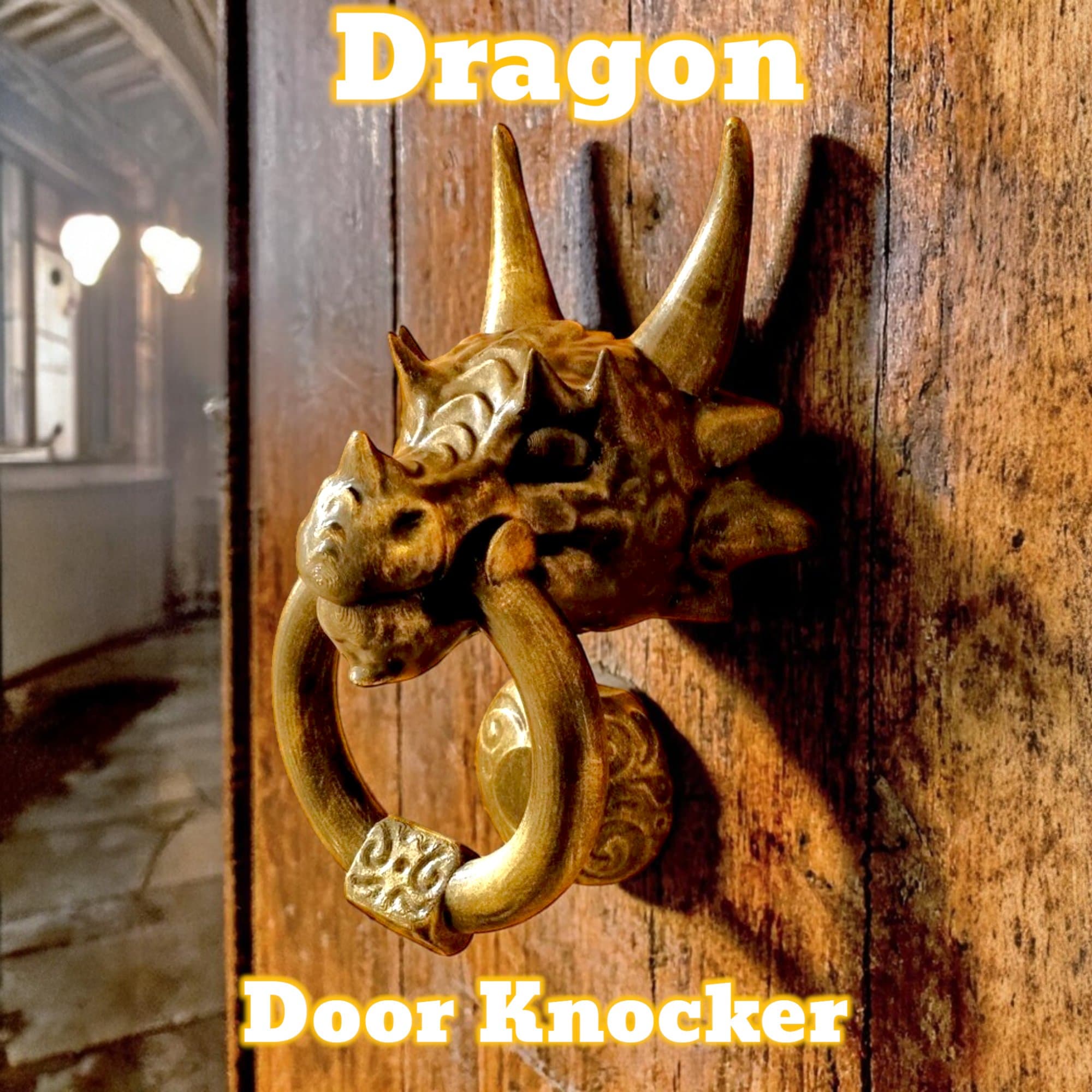 Dragon Head Door Knocker: Fantasy Home Decor Custom colours