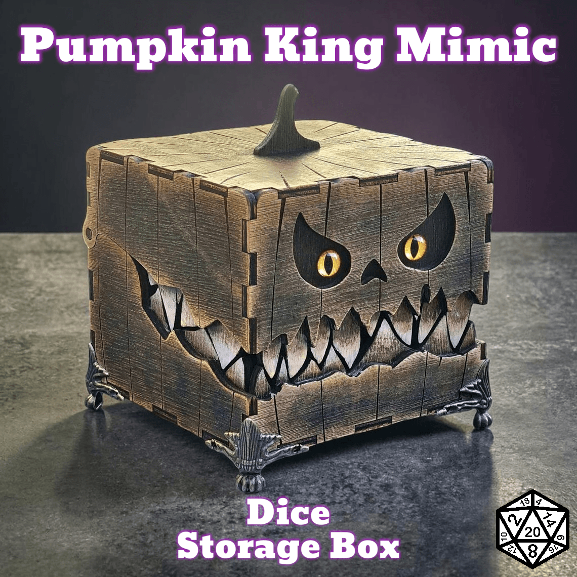 Pumpkin King Mimic Wooden Dice Box