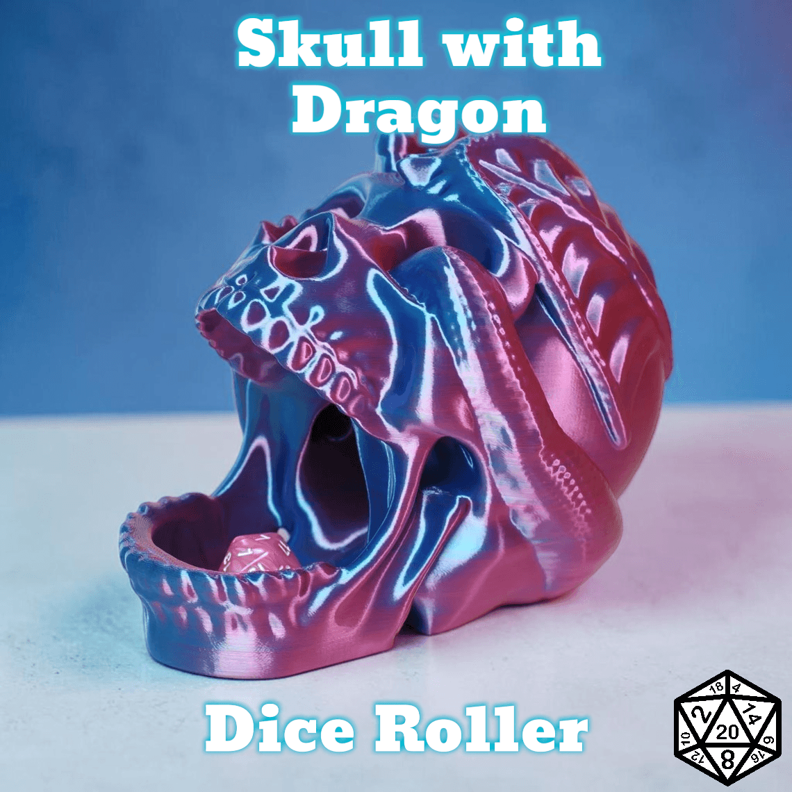 Dungeons and Dragons Gift - Skull with Dragon Dice Roller