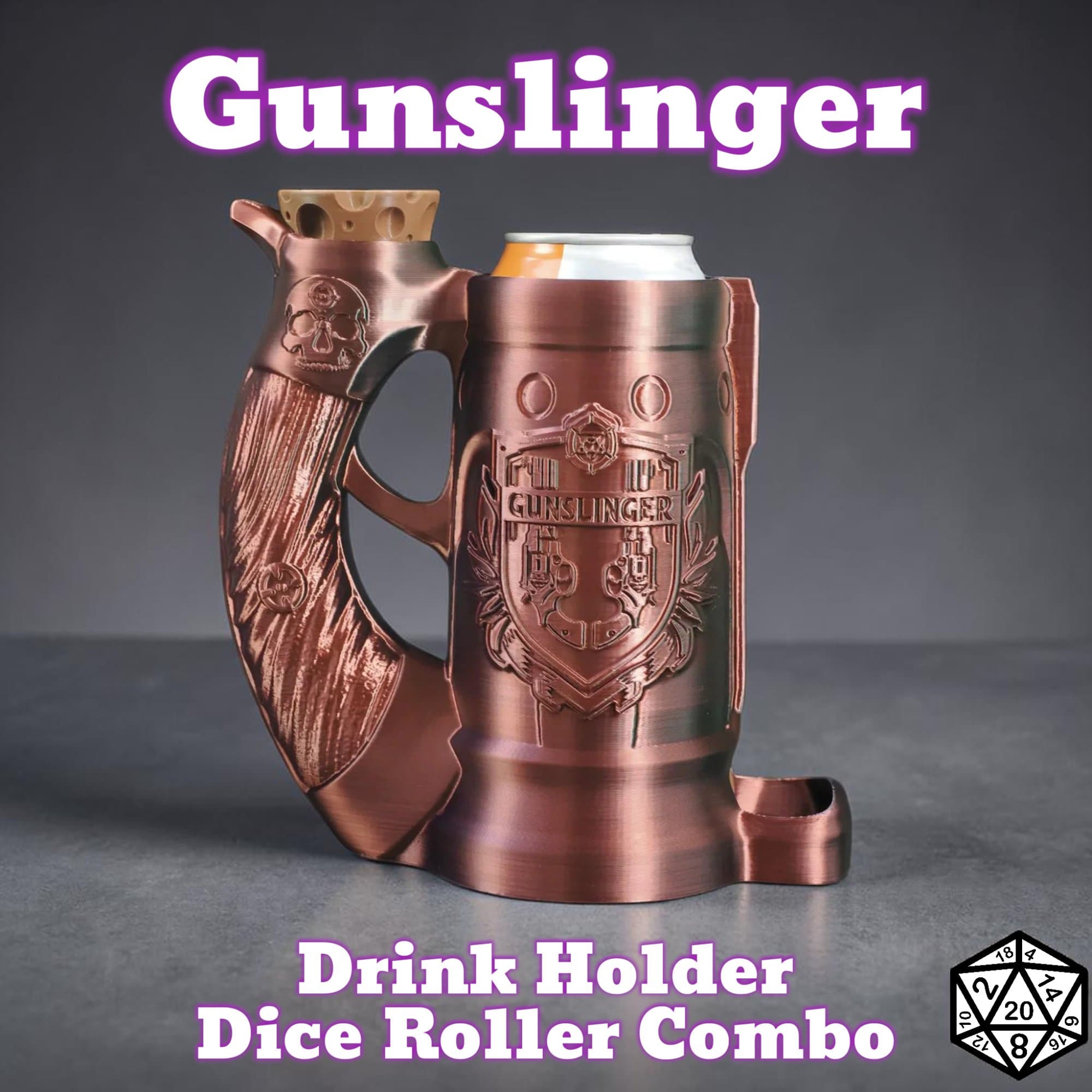 Gunslinger Dice Roller Can holder Combo - D&D